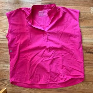 Bright pink Figs Rafaela scrub top